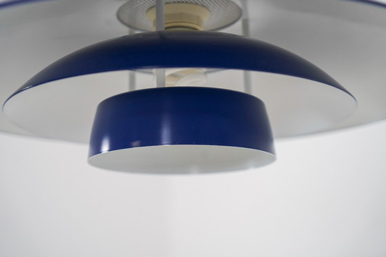 Image 1 of Elegante blauwe hanglamp van Belux (Denemarken, jaren 80).