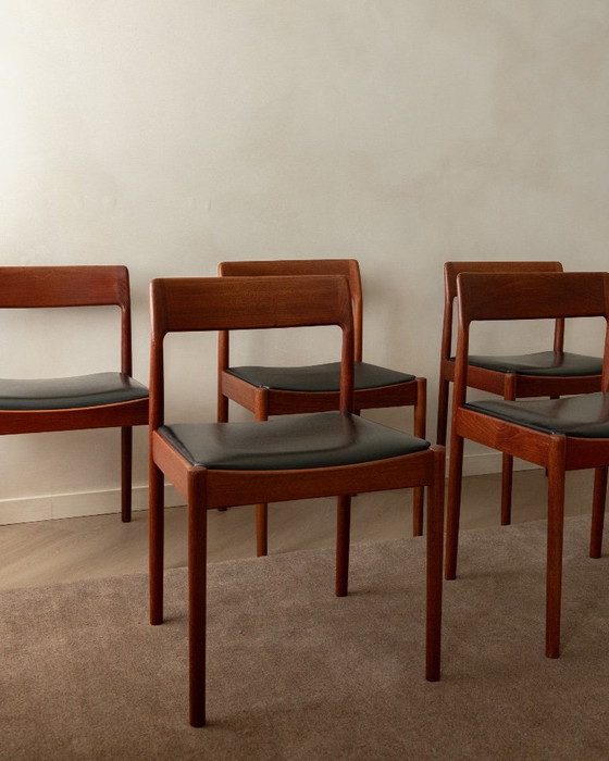 Deense moderne teakhouten eetkamerstoelen van Johannes Nørgaard, jaren 60, set van 5 – Johannes Norgaard (photo 3 of 18)