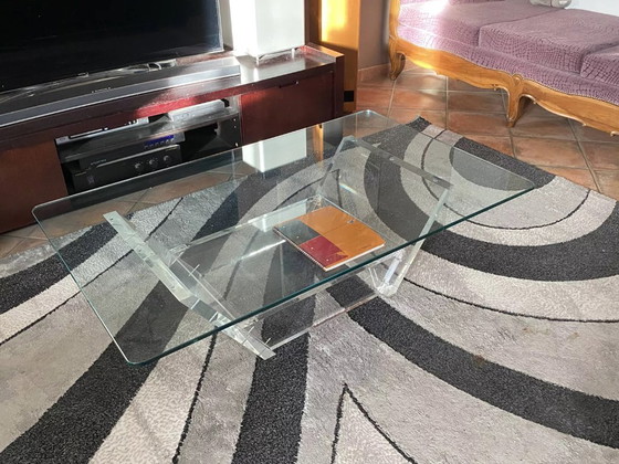 David Lange coffee table 1980. 120x70. – Roche Bobois, Glass, Plexiglass (photo 5 of 6)