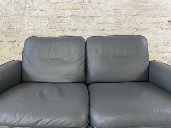 Image 1 of De Sede DS 61 Bank met poef grijs leer vintage