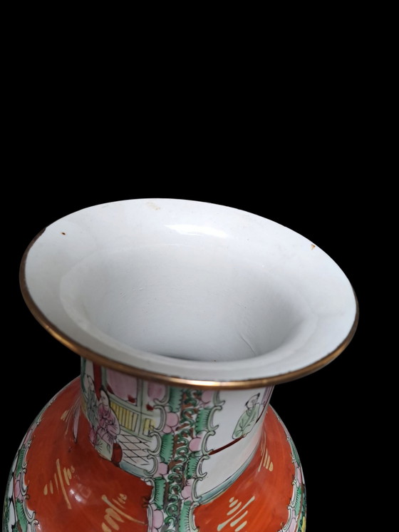 Image 1 of 2 grandi vasi cinesi vintage a forma di rose 