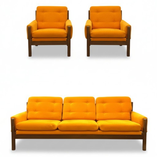 Mid-Century Seating Set (Armchairs & Sofa), 1970s
