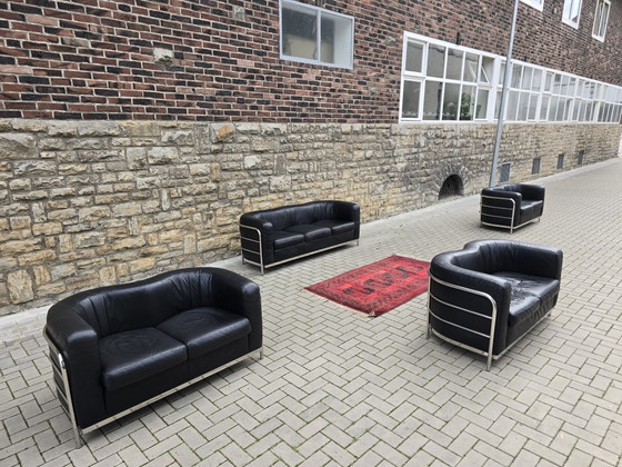 Image 1 of Zanotta Sofa Set Jaren 80 Vintage Zitgroep Set Bank Fauteuil Bankstel
