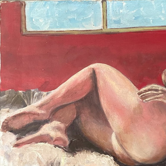 Image 1 of Olieverf op doek. 1970. Liggende vrouw. 60x40 cm.