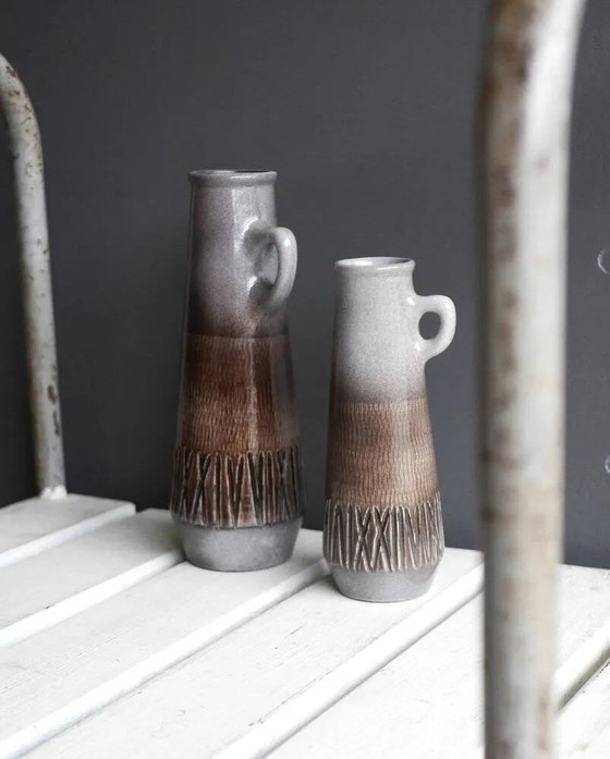 Image 1 of Mid-century modern art ceramic vases by Ingrid Atterberg for Upsala-Ekeby, 1970s, set of 2