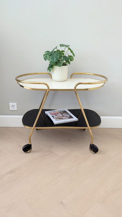 Vintage, midcentury serving trolley, trolley, bar cart 