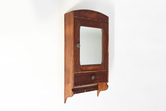 Image 1 of Mueble de afeitar Art Déco de roble con espejo biselado, Francia, ca. 1900