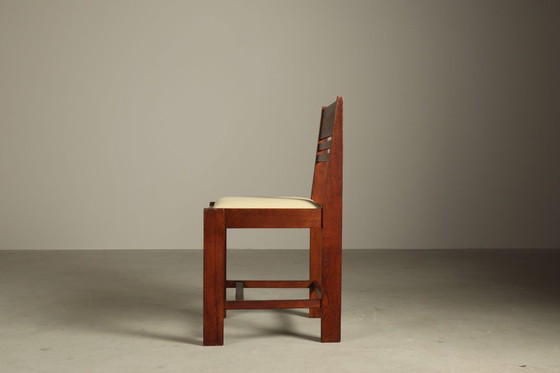 Image 1 of Satz von 4 Esszimmerstühlen aus Eiche der Haager Schule, ca. 1925–1935