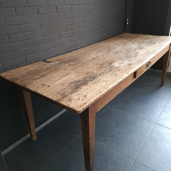 Image 1 of Antique French farm table 228x85 oak