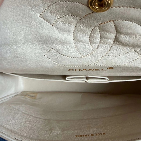 Chanel small classic flap bag beige vintage – Overige tassen, Lamsleer (photo 16 of 17)