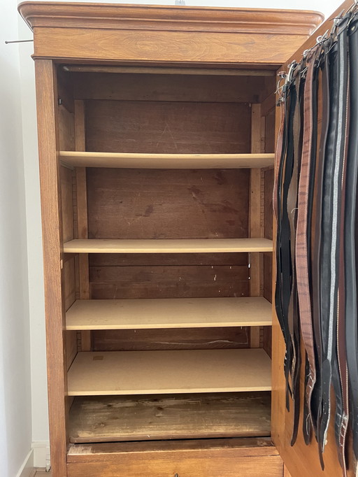 Antieke Linnen/Garderobe Kast Met Spiegel