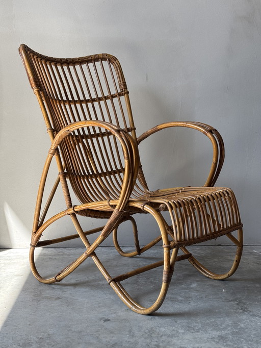 2x Vintage rotan fauteuil