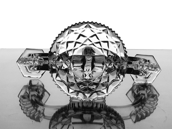 Image 1 of SKLO UNION Libochovice candle holder. Art Deco. Glass