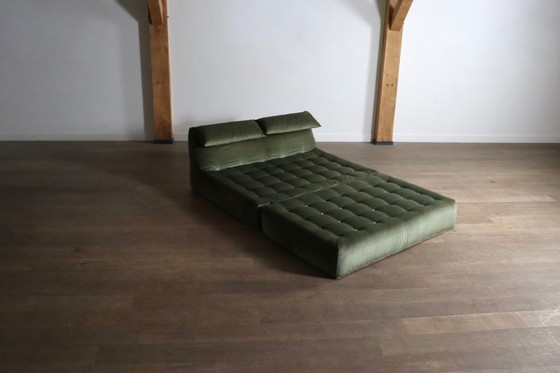 Image 1 of Le bambole bed in green velvet By Mario Bellini for B&B Italia, 1970s