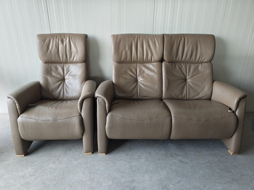 Himolla 4879 Leder Sessel Couch 2er+1er Sofa Gruppe 