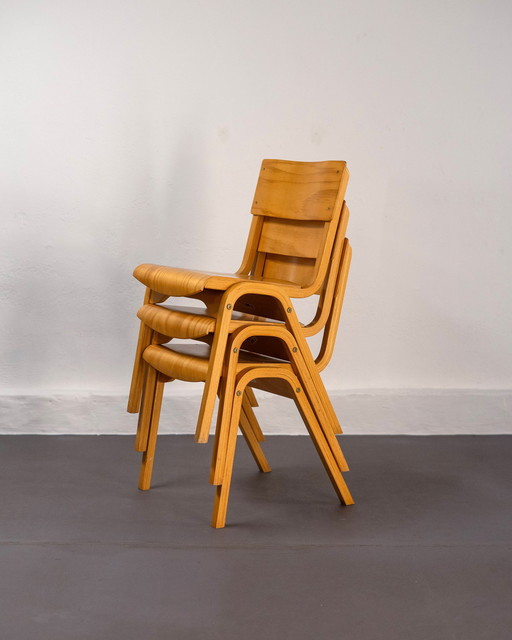 3x Stackable School Chairs made in the UK