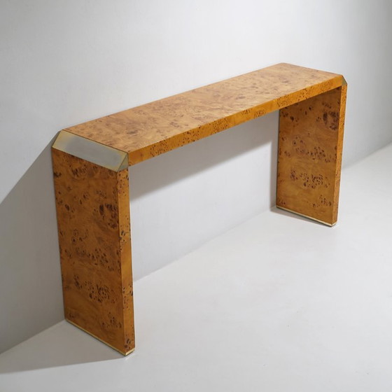 Image 1 of Console table with mirror in briar root by Mario Falcone for Fratelli Turri, 1970s