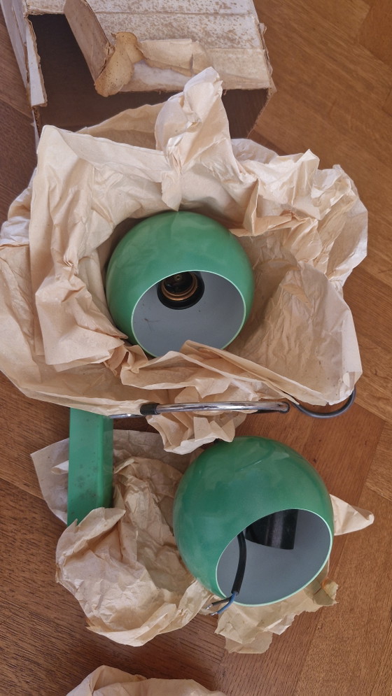Lampada da parete doppia vintage retrò Gepo Space Ace verde – Nuova nella confezione – Applique, Chrome, Metal (photo 6 of 7)