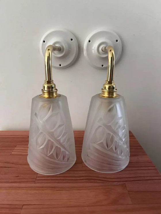 Image 1 of Art Deco Tulip Wall Lights