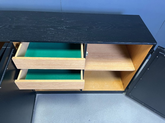 Image 1 of Vintage black brutalist credenza, 1970s