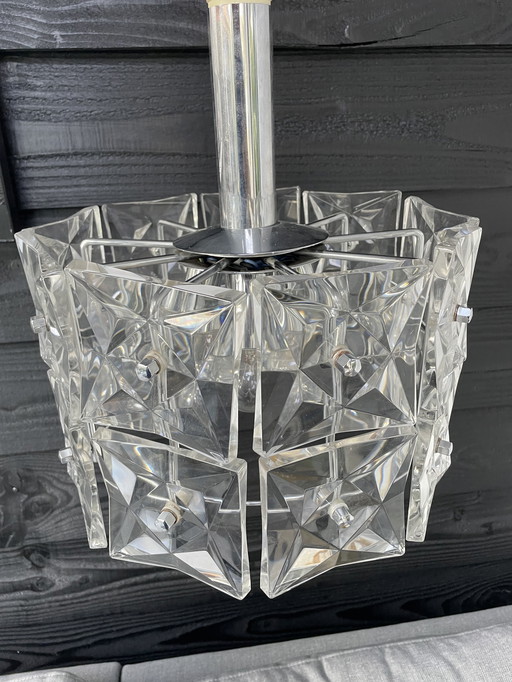 Kinkeldey Prisma glas lamp  jaren 60, 18 prisma’s 