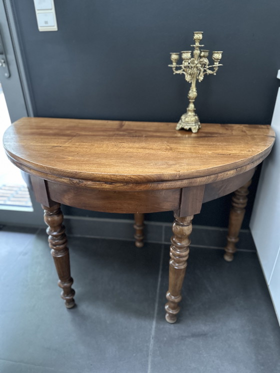 Image 1 of Table à abattant en noyer anglais - vers 1900