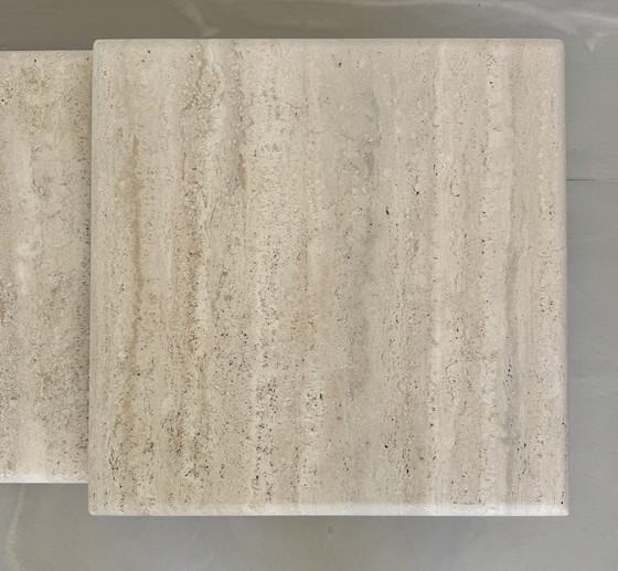 Image 1 of Vintage Travertine Coffee Table Set