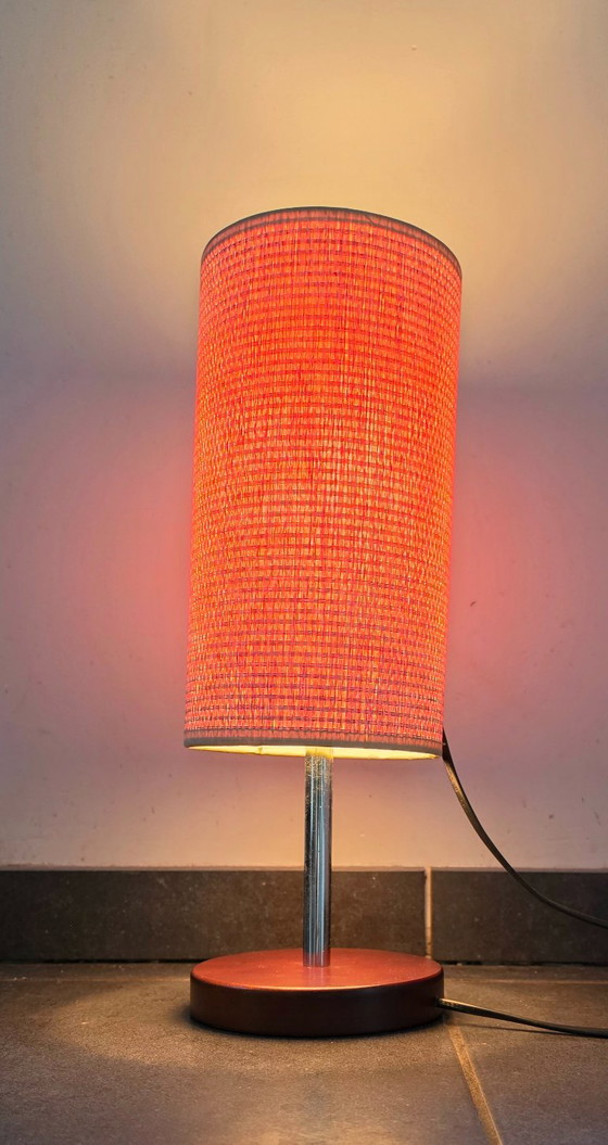 Tarogo W.561, table lamps with woven shades, Textile, Metal, Beige, Modern (photo 3 of 5)