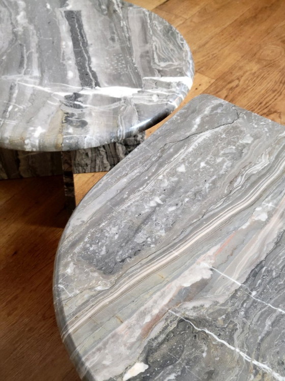 Image 1 of Vintage organically shaped marble side tables, Germany 1970