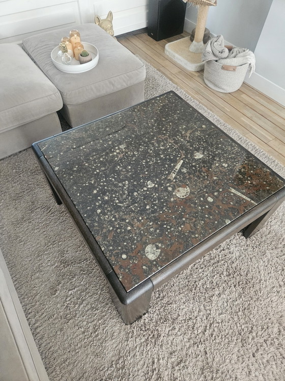Beautiful Rolf Benz Coffee Table Fossil Marble from 1977 – Stone, Wood (photo 2 of 15)