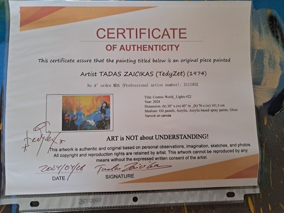 Image 1 of Tadas ZAICIKAS - Cosmic World_Light #22 - Tela d'artista