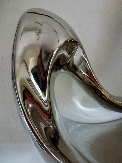 Escultura exclusiva de Peri Ceramics en forma de corazón de plata – 34 cm (Peri Living). – beeldhouwkunst (photo 2 of 8)