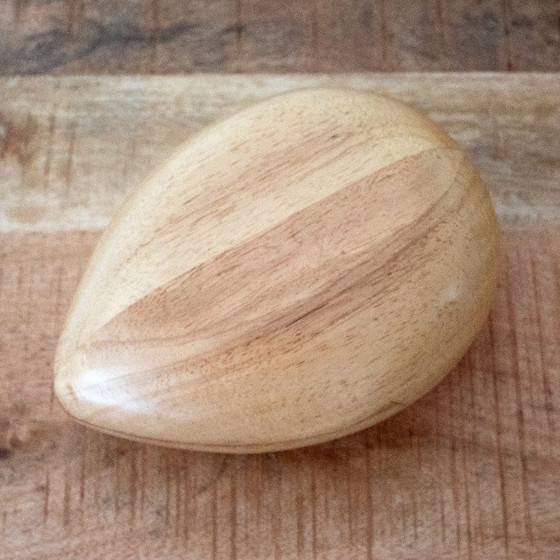 Image 1 of Light wooden box in the shape of an egg: modern design