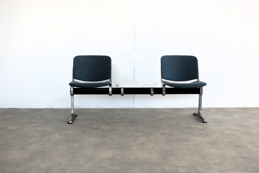 vintage waiting room bench with table