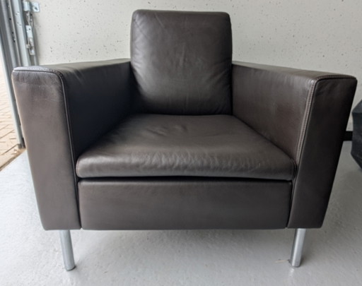 2 poltrone De Sede DS-4 Design in pelle marrone scuro