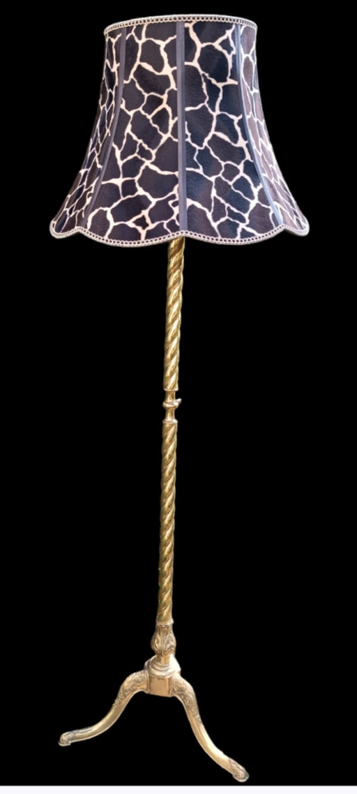 Lámpara de pie vintage italiana de bronce de los años 60
