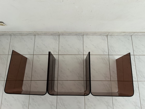 Image 1 of Vintage space age bijzettafels plexi wandsysteem