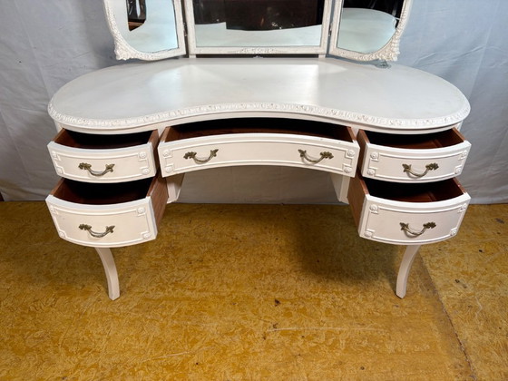 Vintage Franse Olympus kaptafel in Louis XV-stijl met drievoudige spiegel – jaren 1950-1960 – Glass (photo 7 of 10)
