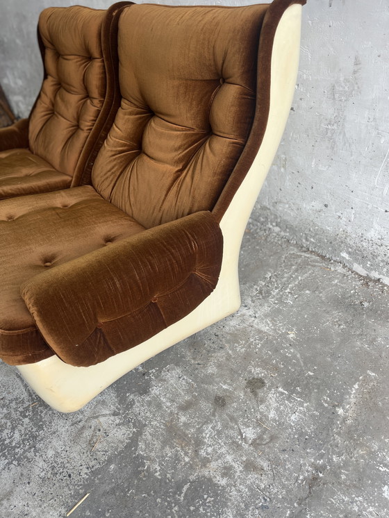 Image 1 of Airborne Modular 4-Sitzer Sofa aus braunem Samt, 1970