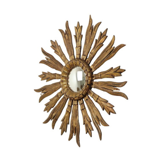 Image 1 of Wooden Sun Mirror Sunburst 70cm