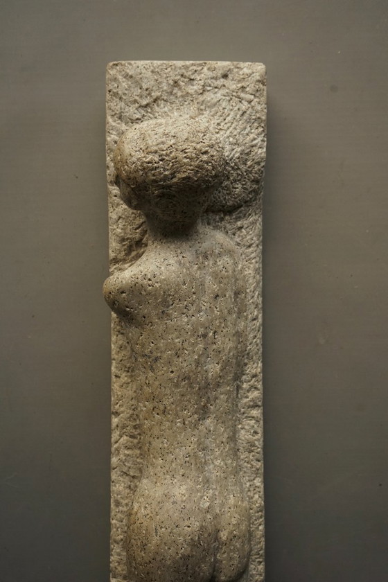 Image 1 of Carved Stone Sculpture of a Reclining Nude. 1960s