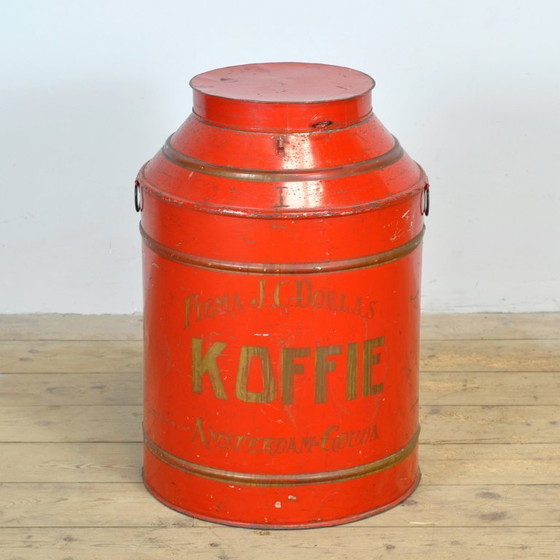 Image 1 of Lata grande de café de metal de J.C. Dorlas, circa 1920