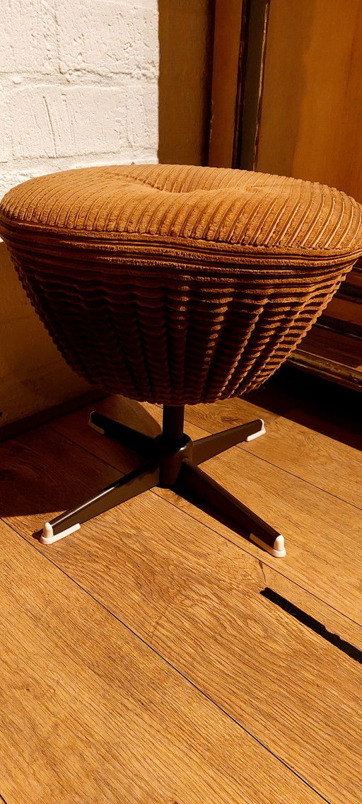 Vintage ribbed corduroy stool