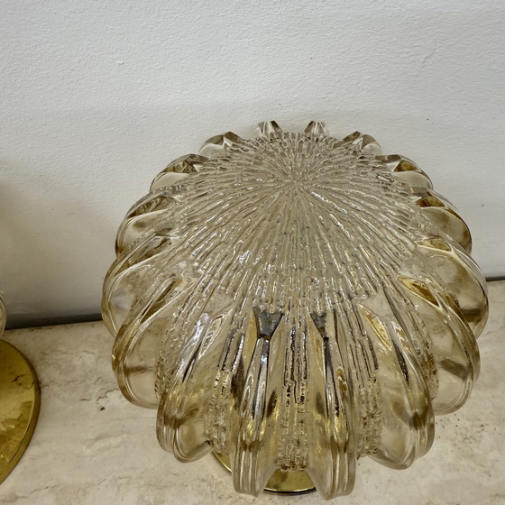Image 1 of Mid Century Set van 2 Wortmann & Filz glazen tafellampen, 1970