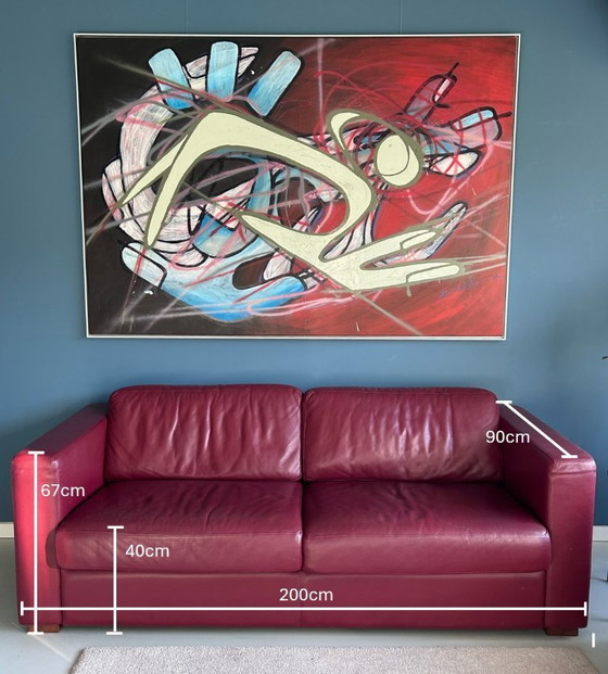 Image 1 of Set van 2 leren banken (Perida) - zgan