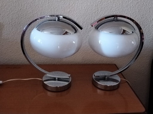 Art Deco lamp set – tafellampen, Glass, Metal