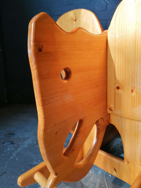 Image 1 of Scandinavische Schommelende Olifant Houten Vintage Kinderspeelgoed