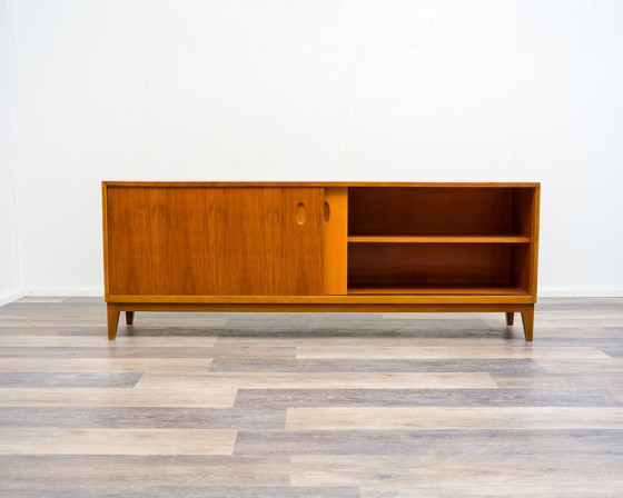Image 1 of Credenza in noce con ante scorrevoli, anni '50, design Georg Satink, produttore WK Möbel, Germania