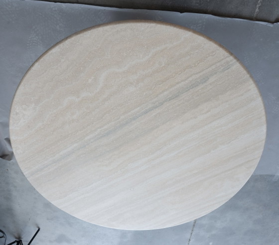 Angelo Mangiarotti M1 Dining Table Travertine Marble 130cm (photo 3 of 15)