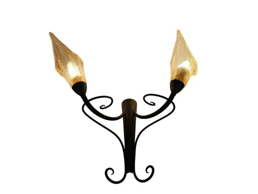LAM - Lightning - wandlamp - Made in Italy - metaal - mond geblazen glas - 2000